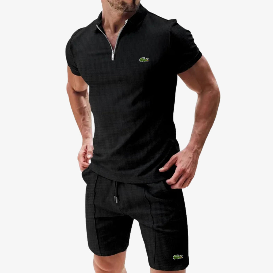 Zip-Polo & Shorts Set - Utförsäljning