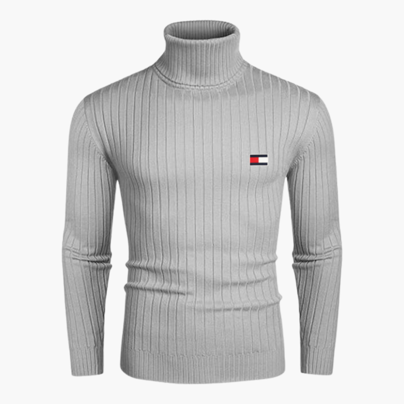 Slim-Fit Stickad Polokrage || Modern Comfort Collection