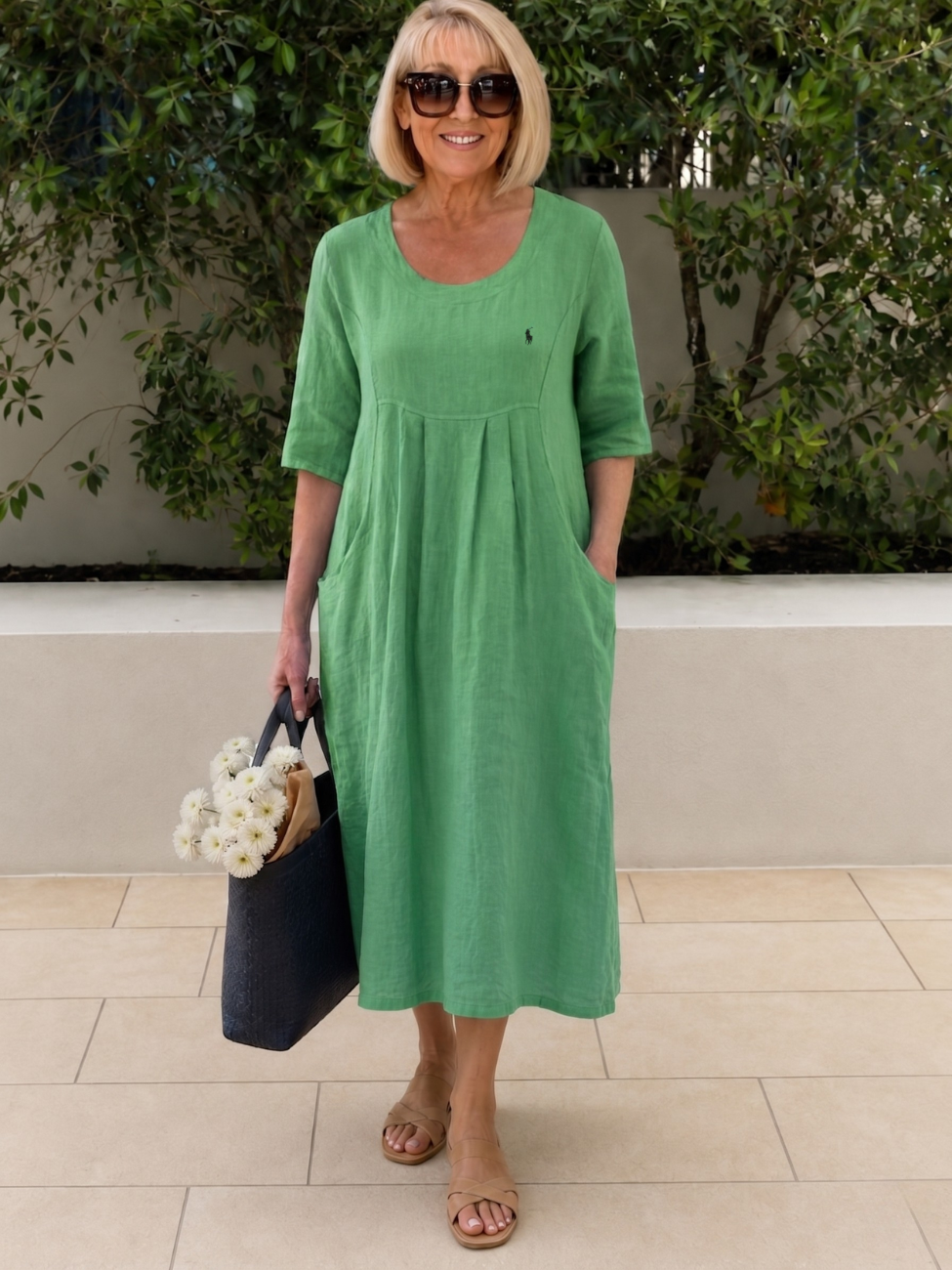 Coastal Linen Veckad Midi - Utförsäljning