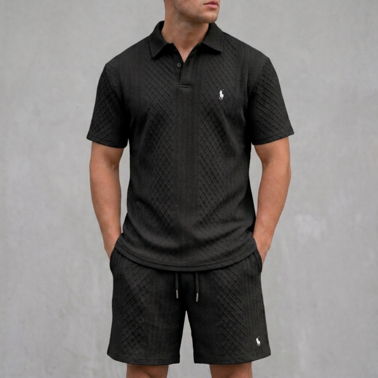 Stickad Pikétröja och Shorts Set - Utförsäljning