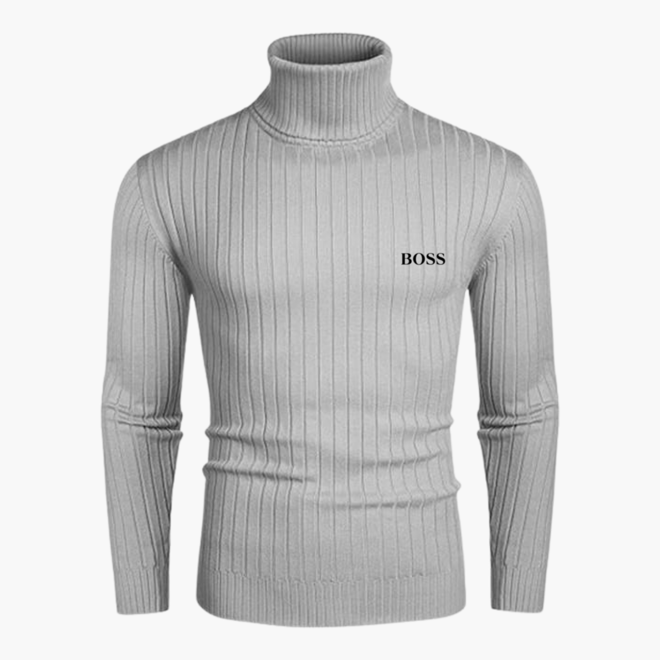 Slim-Fit Stickad Polokrage || Modern Comfort Collection