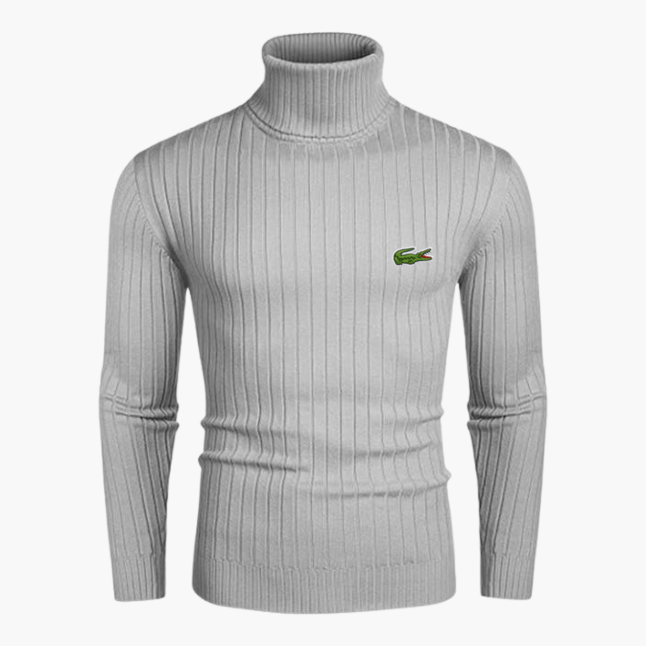 Slim-Fit Stickad Polokrage || Modern Comfort Collection