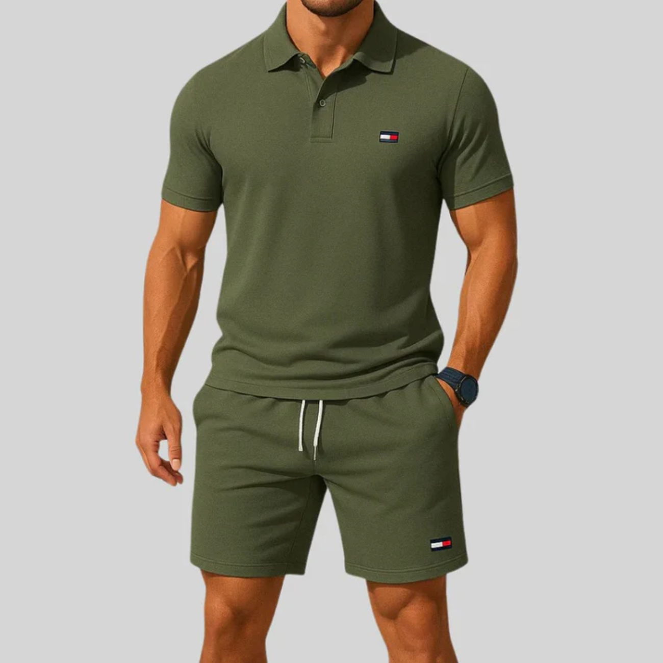 2026 Grundläggande Smal Färdig Piké & shorts set - Utförsäljningskampanj
