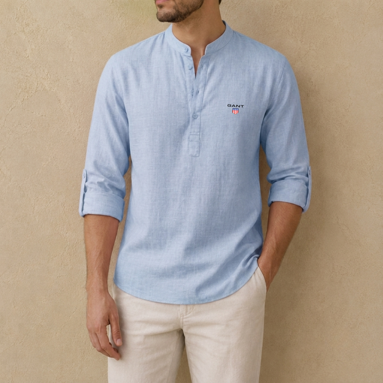 Linen Henley Skjorta - Utförsäljning