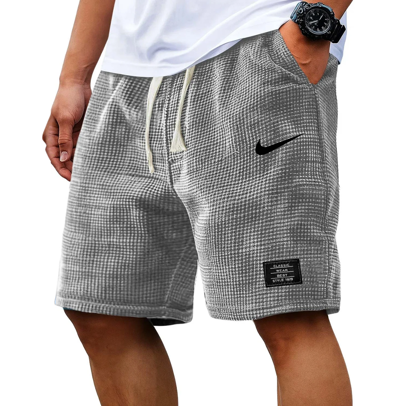 2026 Texturerade Waffle Knit-Shorts - Utförsäljning