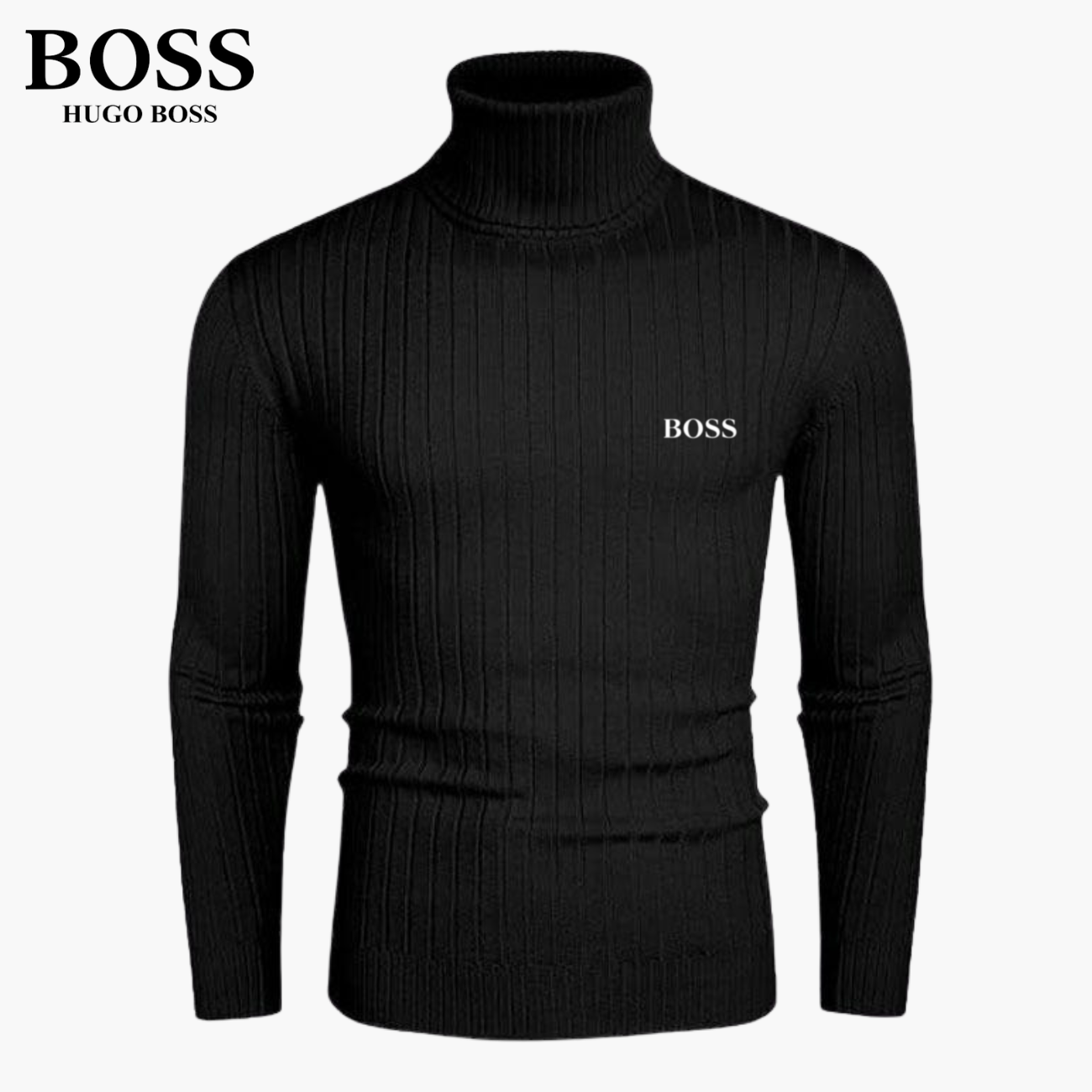 Slim-Fit Stickad Polokrage || Modern Comfort Collection