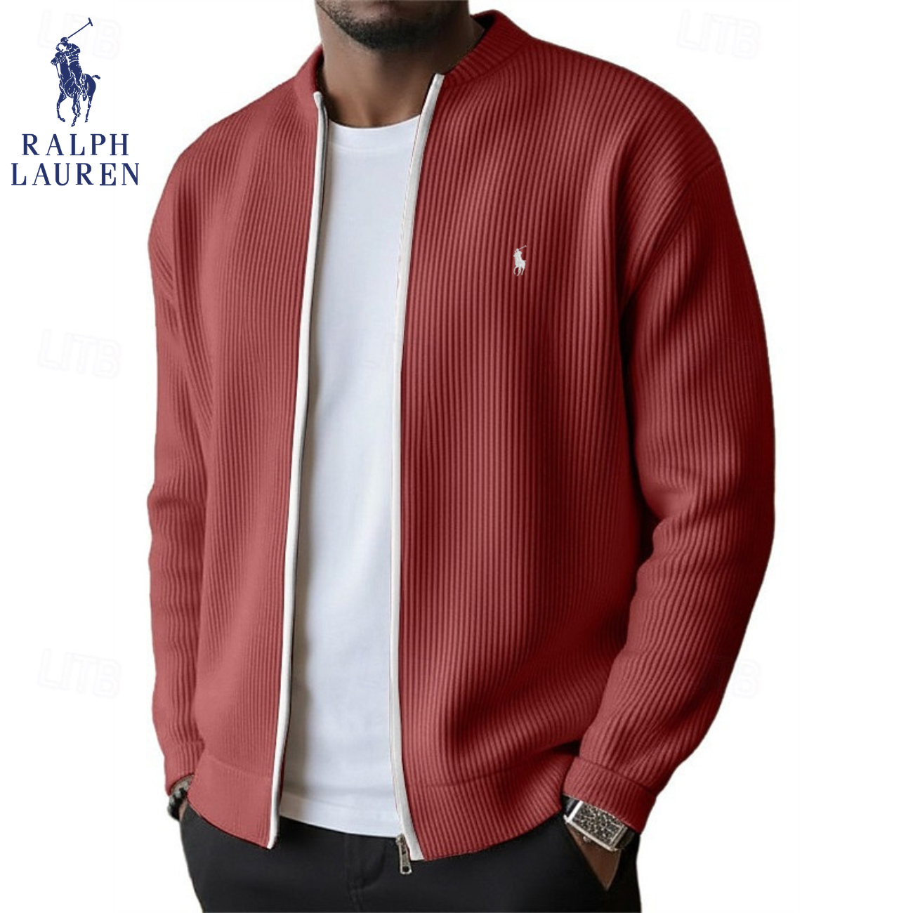 2026 Herrens Ribbade Zip-Up Tröja || Utförsäljning