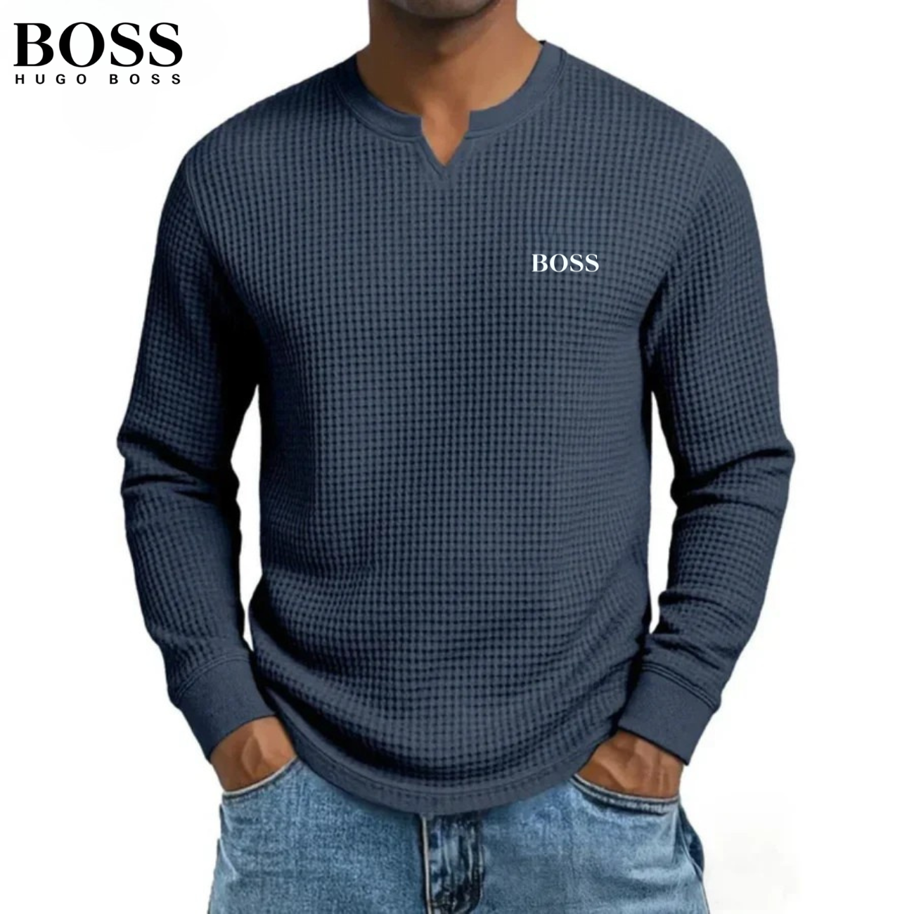 2026 Våffelstickad tröja i smart casual-stil || Begränsad Upplaga