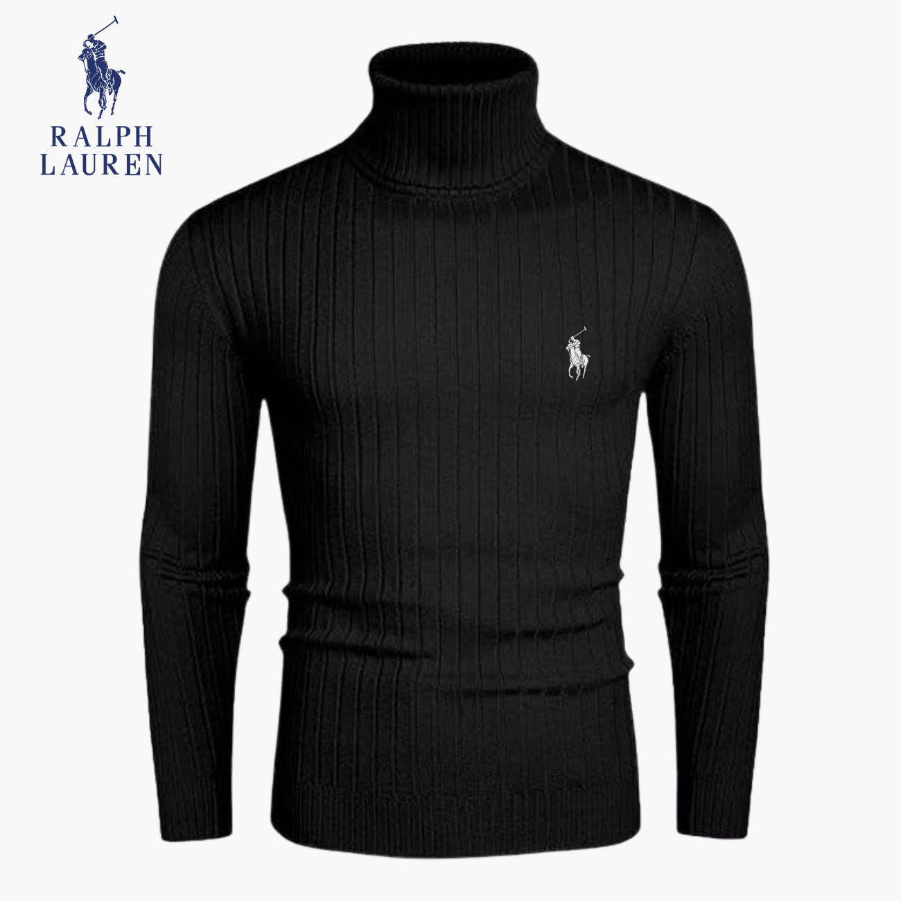 Slim-Fit Stickad Polokrage || Modern Comfort Collection