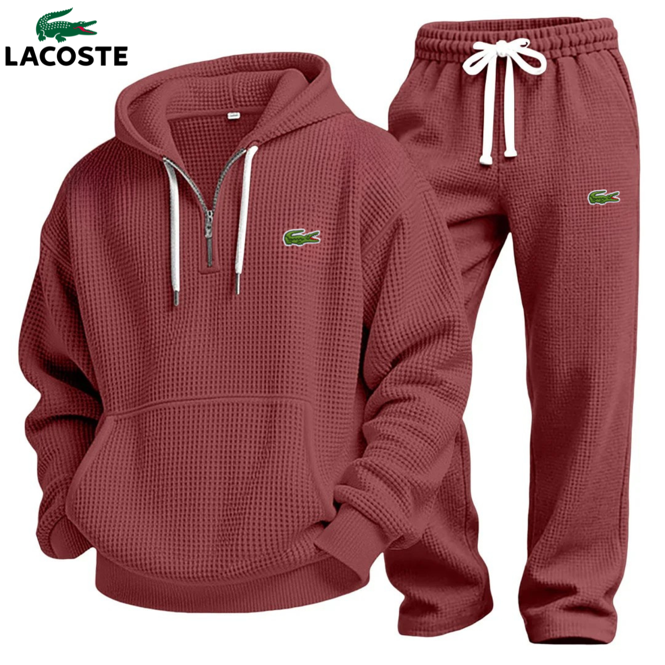 Prestandaset med Våffelstickad Hoodie och Joggingbyxa || Utförsäljning