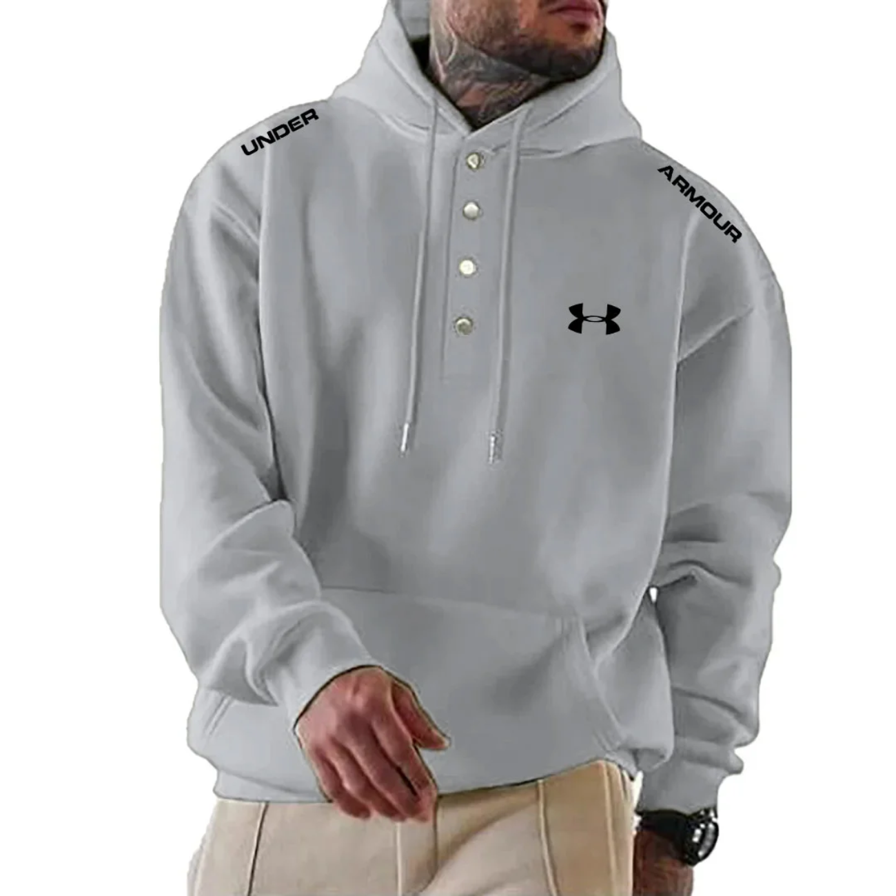 2026 Modern knapp-hoodie - Utförsäljning