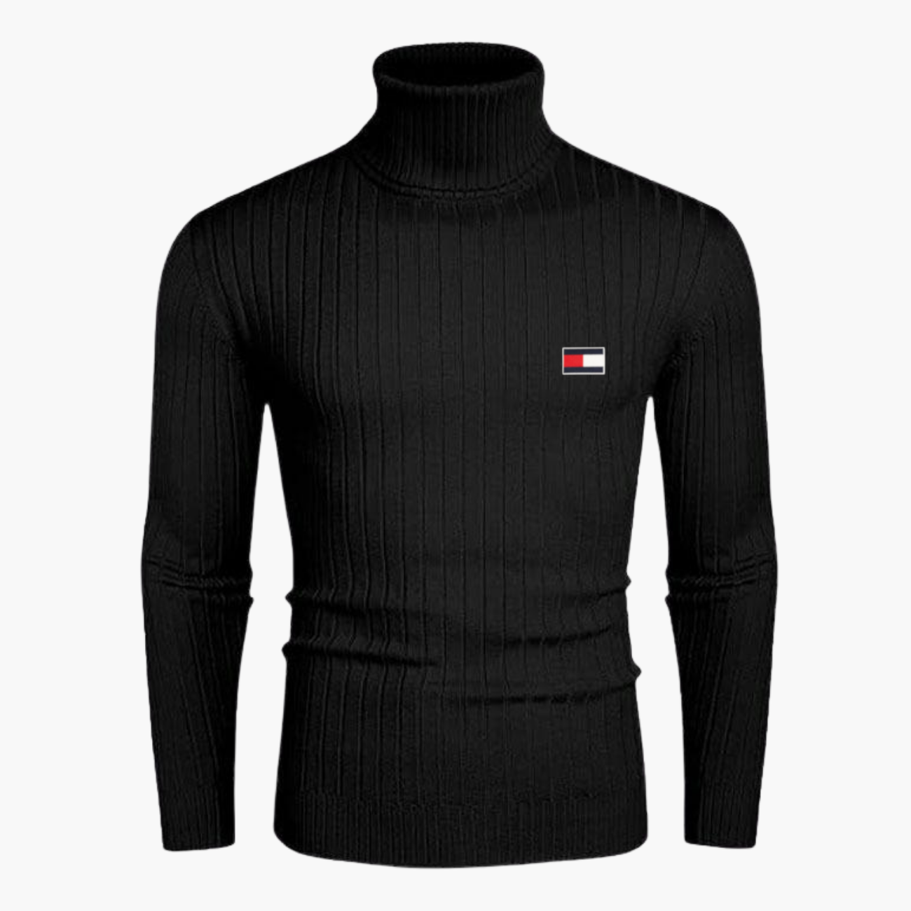 Slim-Fit Stickad Polokrage || Modern Comfort Collection