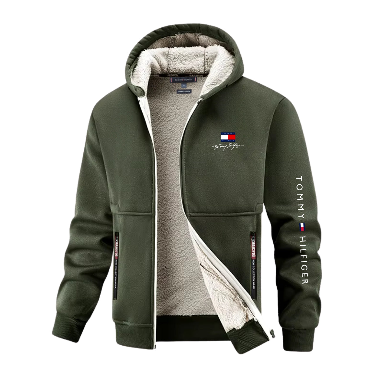 Zip-hoodie med sherpa-foder - Utförsäljning