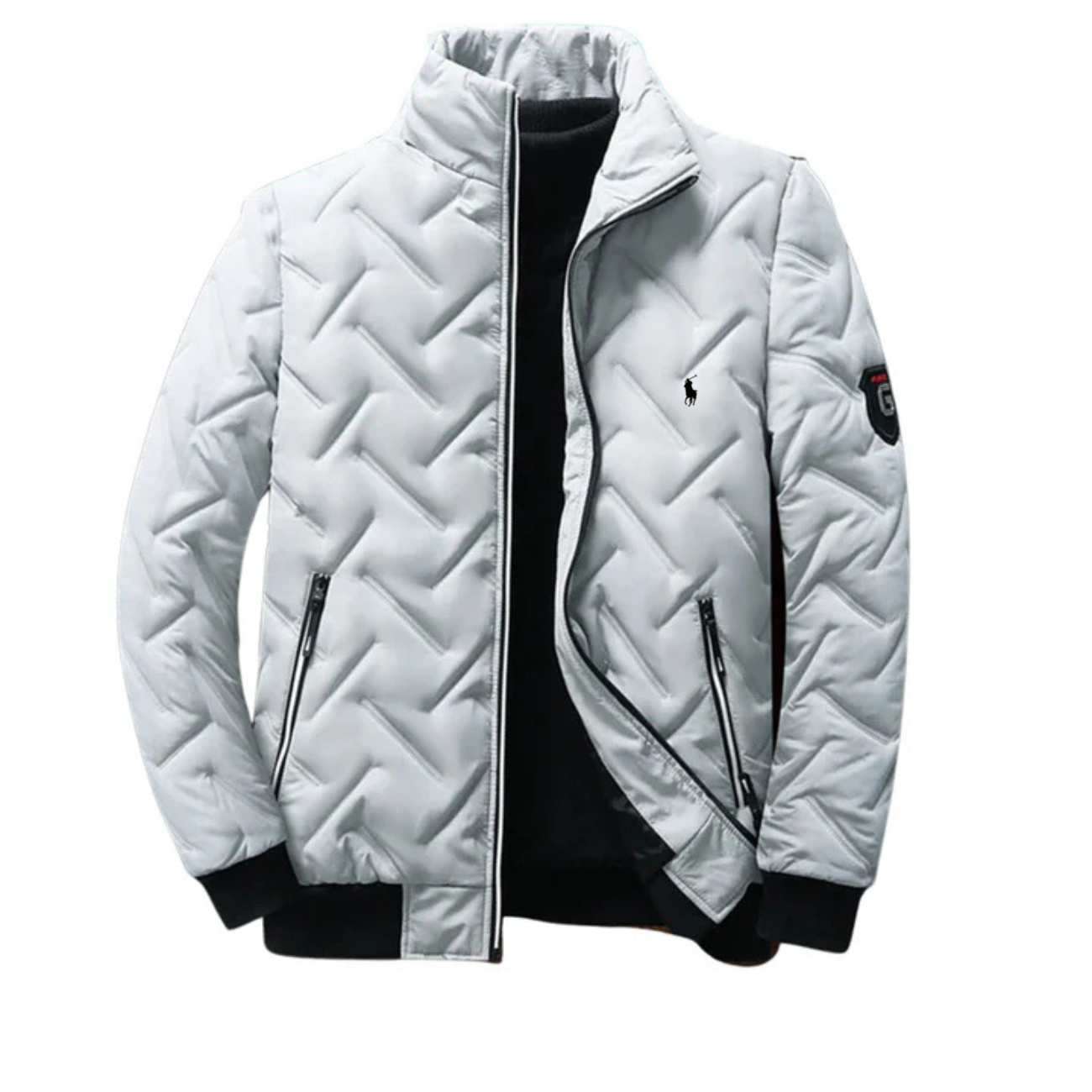 2026 Vadderad Isolerad Jacka med Chevronmönster - Utförsäljning