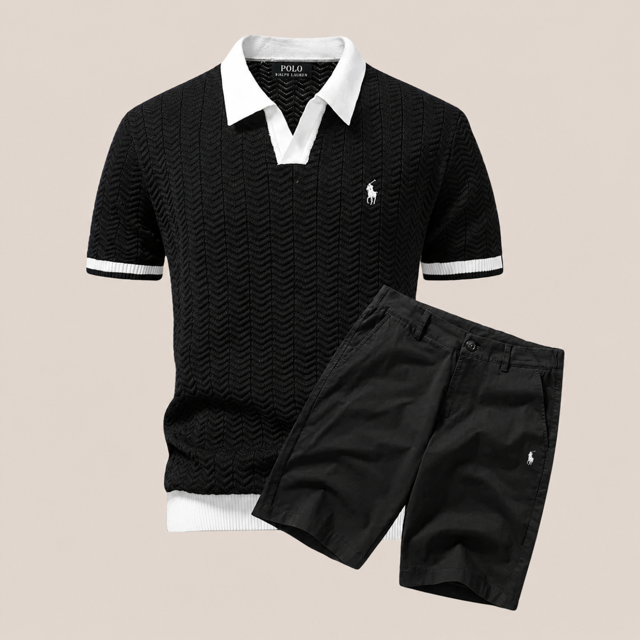 Klassiskt Stickad Polo-set - Utförsäljning