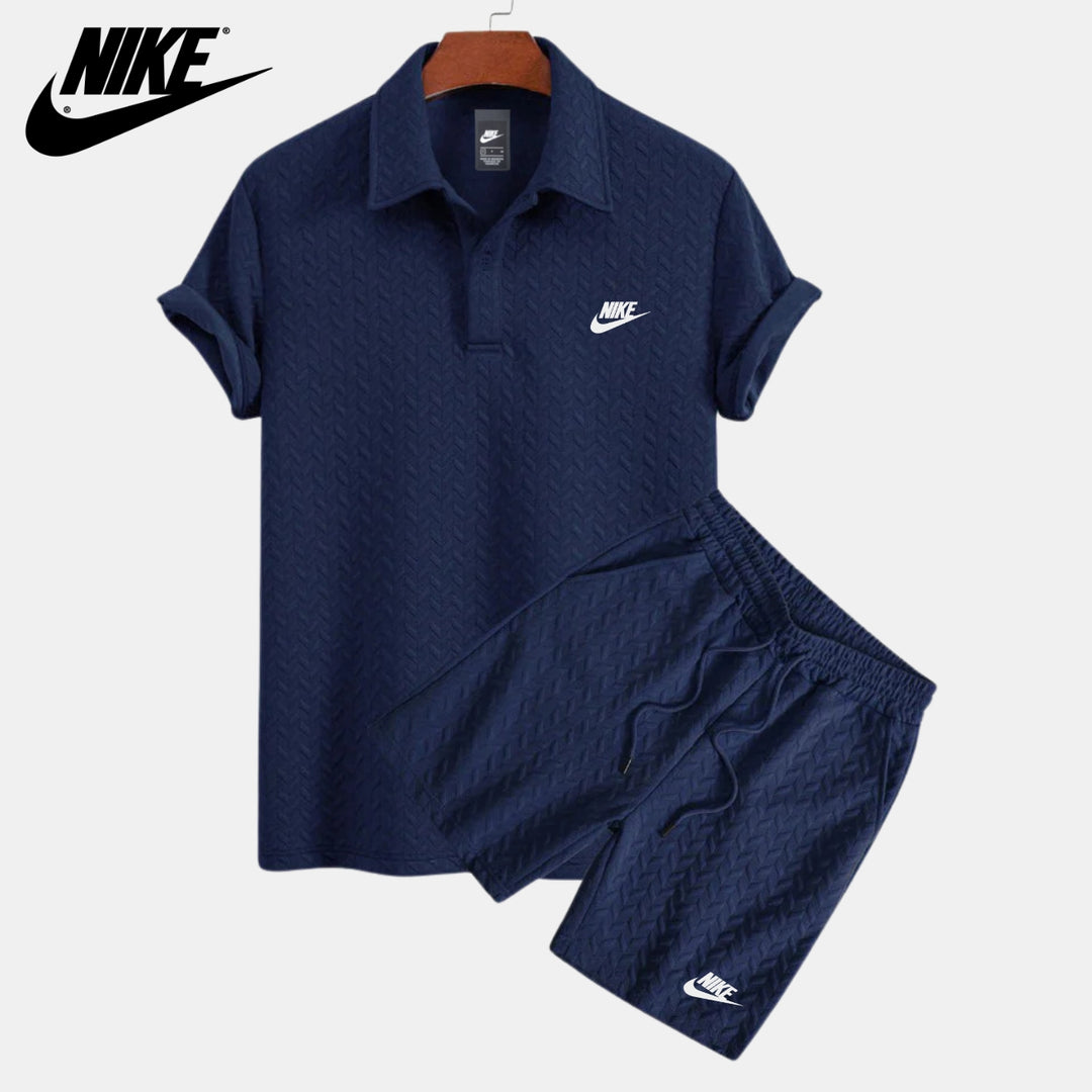 Texturerad Polo- och Shortsset || LAGERRRENSNINGSPRIS