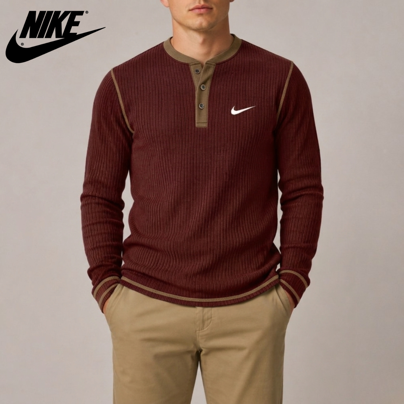 Ribbstickad Henley || Utförsäljning