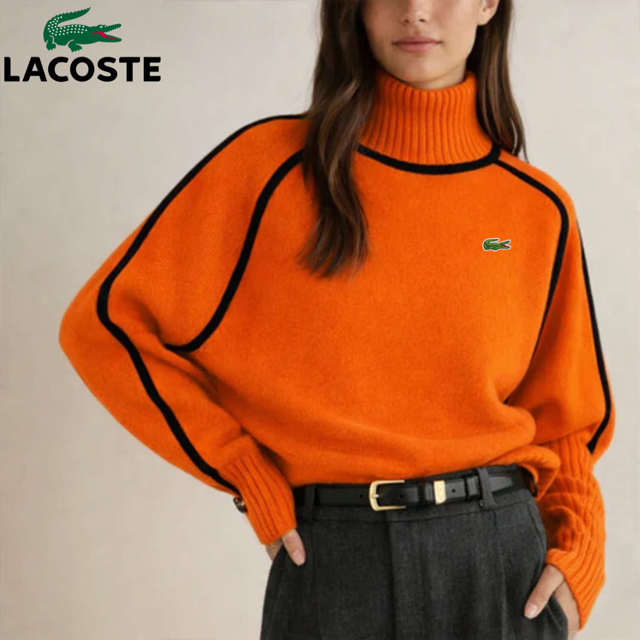Elegant Kontraststickad Polotröja || Utförsäljning