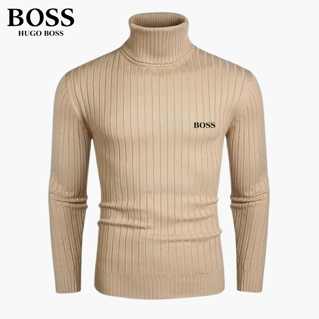 Slim-Fit Stickad Polokrage || Modern Comfort Collection