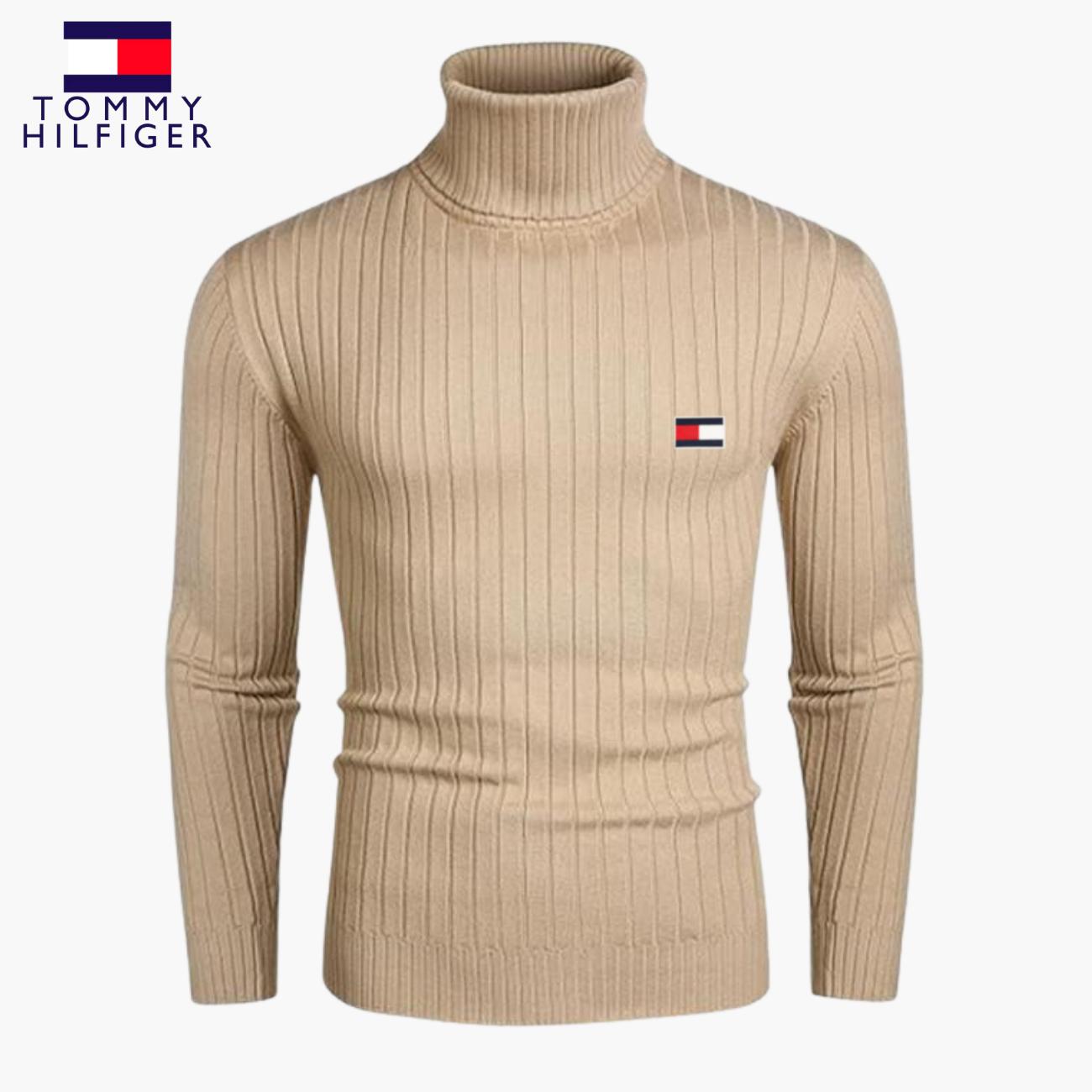 Slim-Fit Stickad Polokrage || Modern Comfort Collection