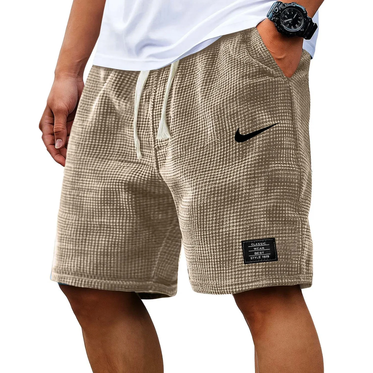 2026 Texturerade Waffle Knit-Shorts - Utförsäljning