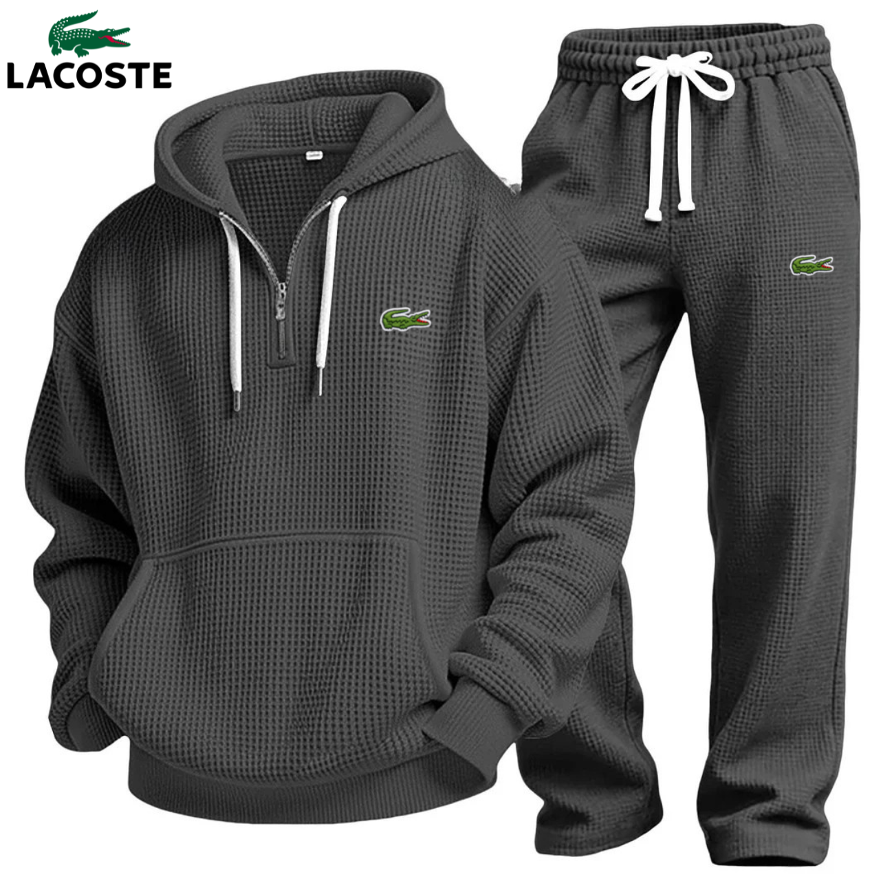 Prestandaset med Våffelstickad Hoodie och Joggingbyxa || Utförsäljning