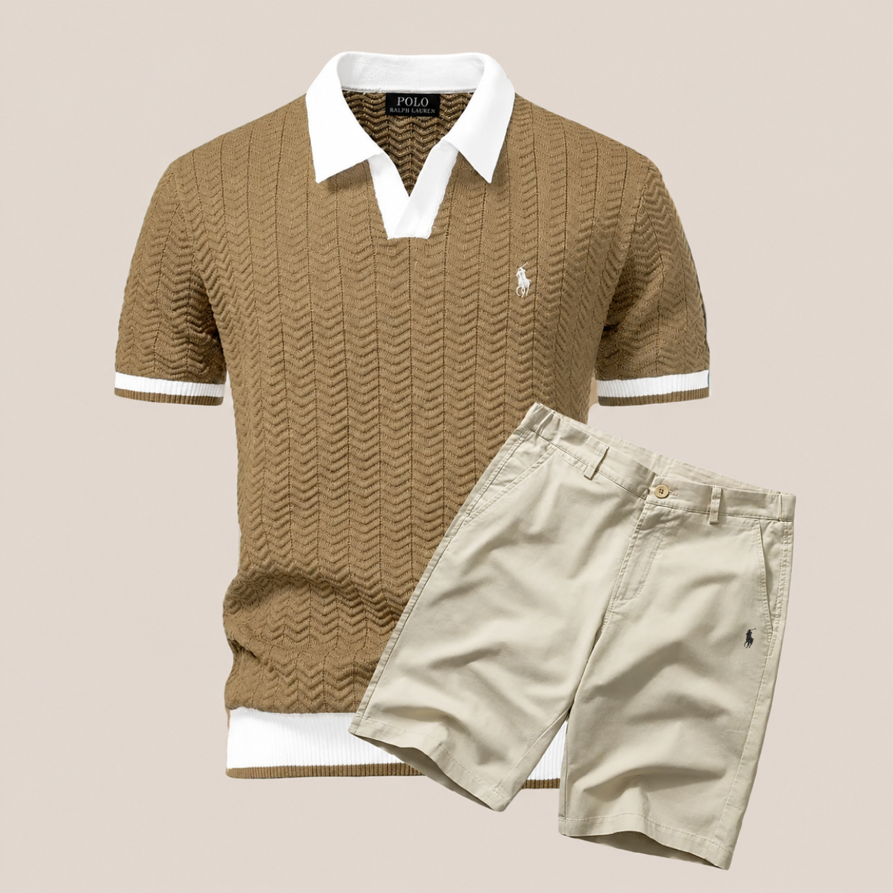 Klassiskt Stickad Polo-set - Utförsäljning