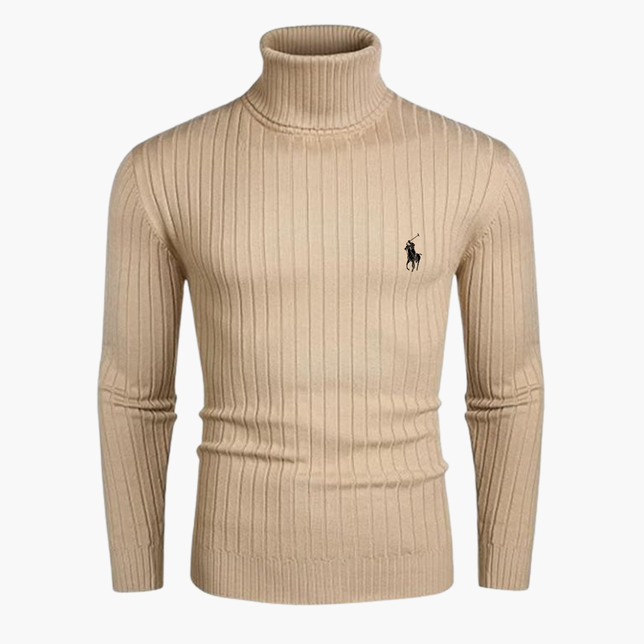 Slim-Fit Stickad Polokrage || Modern Comfort Collection