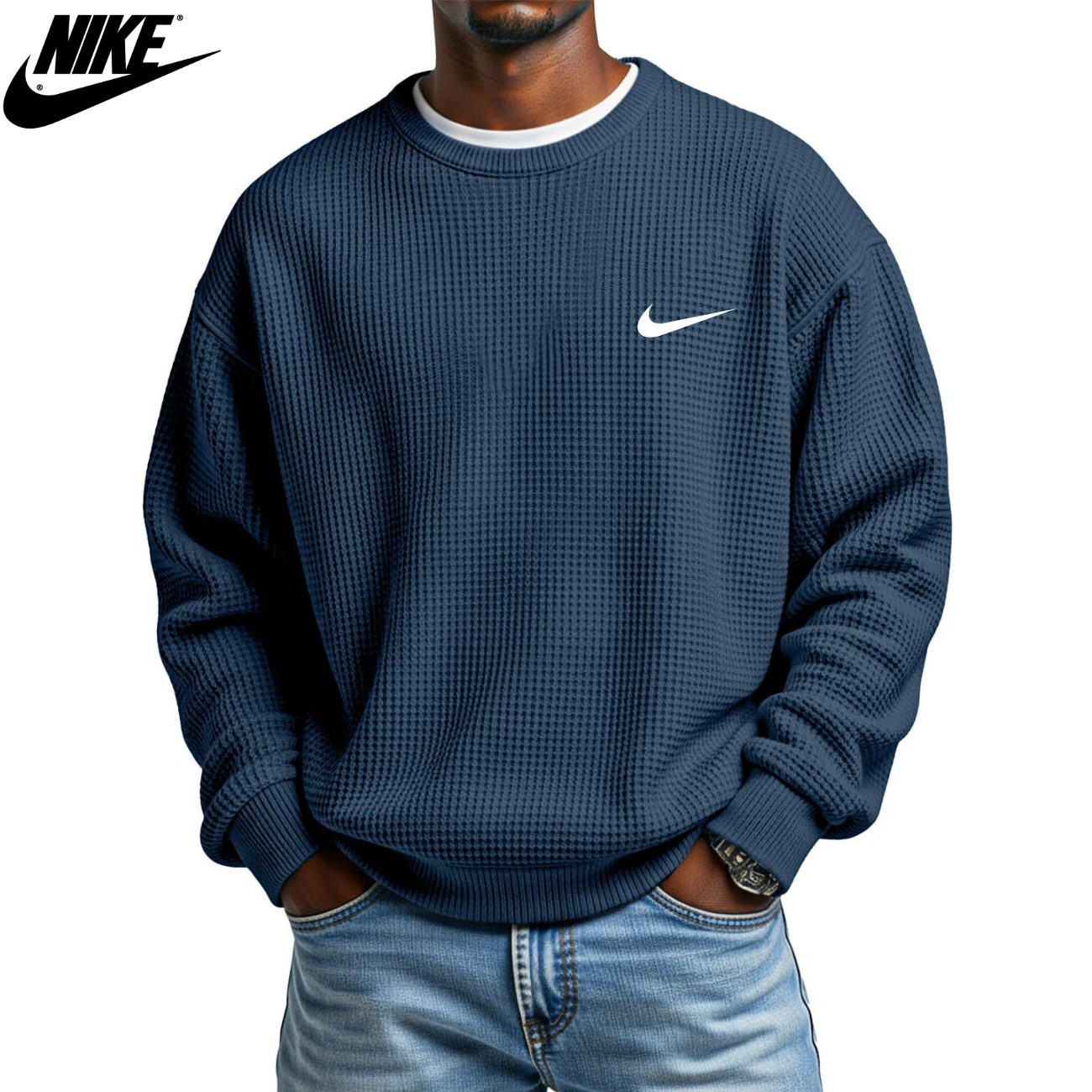 2026 Stickad Crewneck Sweatshirt – Utförsäljning