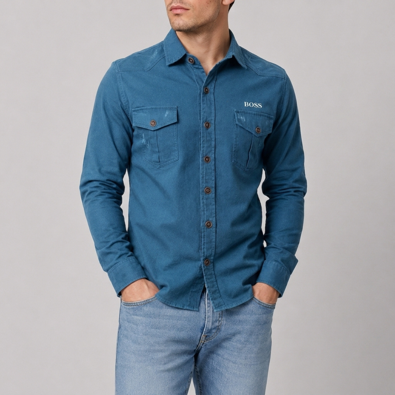 Modern Denimskjorta - Utförsäljning