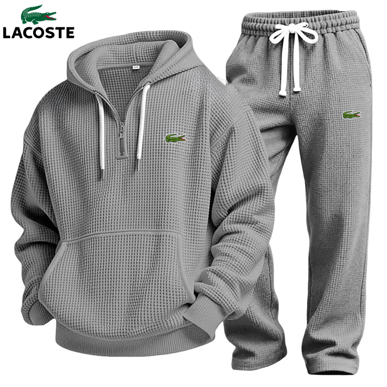 Prestandaset med Våffelstickad Hoodie och Joggingbyxa || Utförsäljning