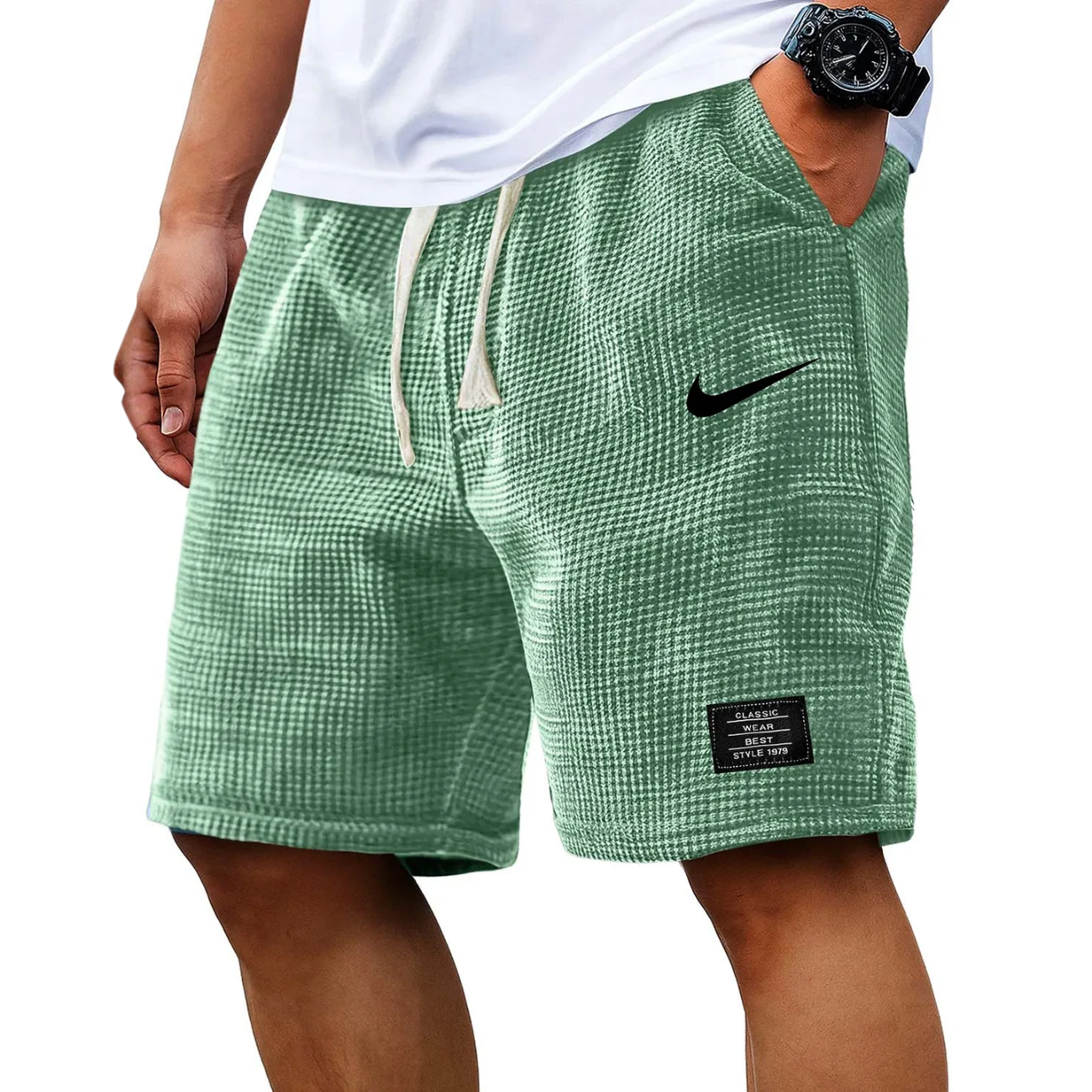 2026 Texturerade Waffle Knit-Shorts - Utförsäljning