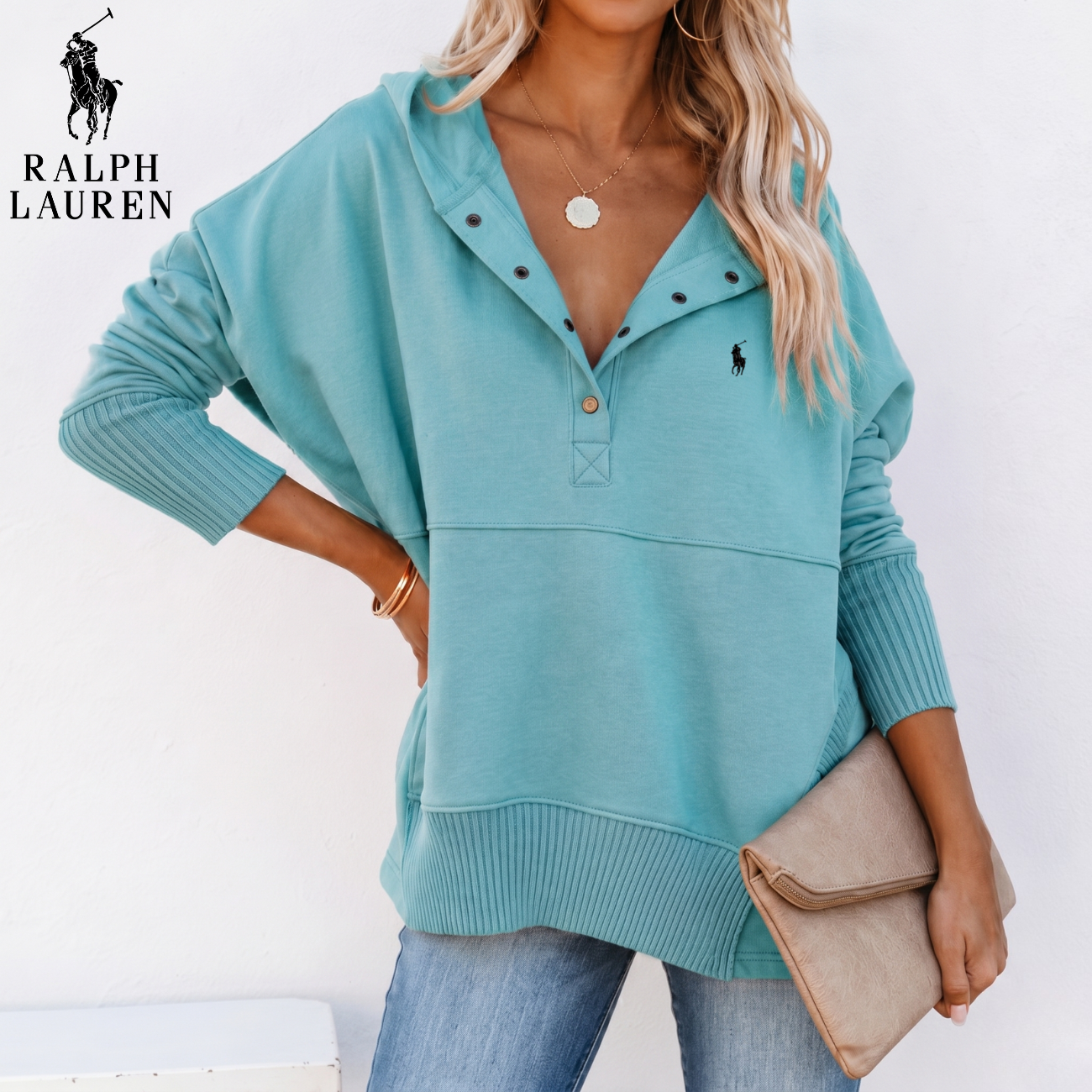 Oversized Snap-Neck Ribbad || Utförsäljning