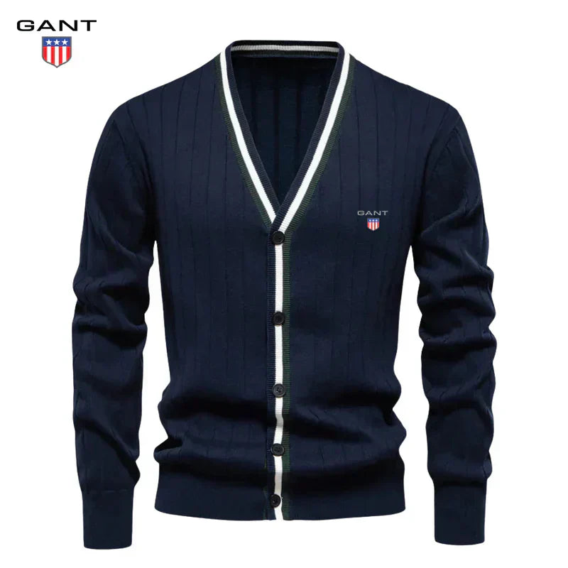Tidlös Ribbad V-Hals Cardigan || Utrensningsrea