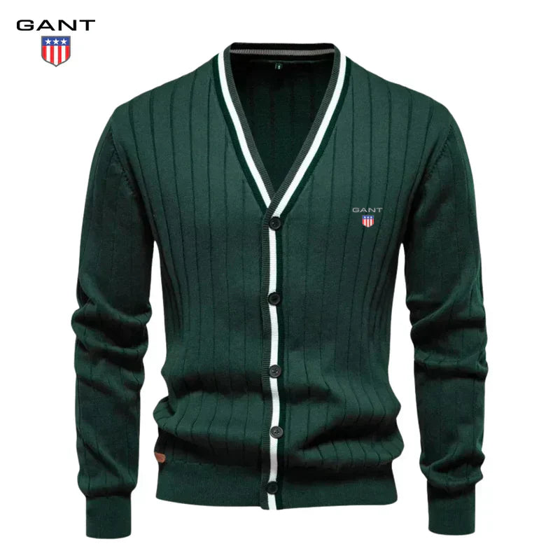 Tidlös Ribbad V-Hals Cardigan || Utrensningsrea