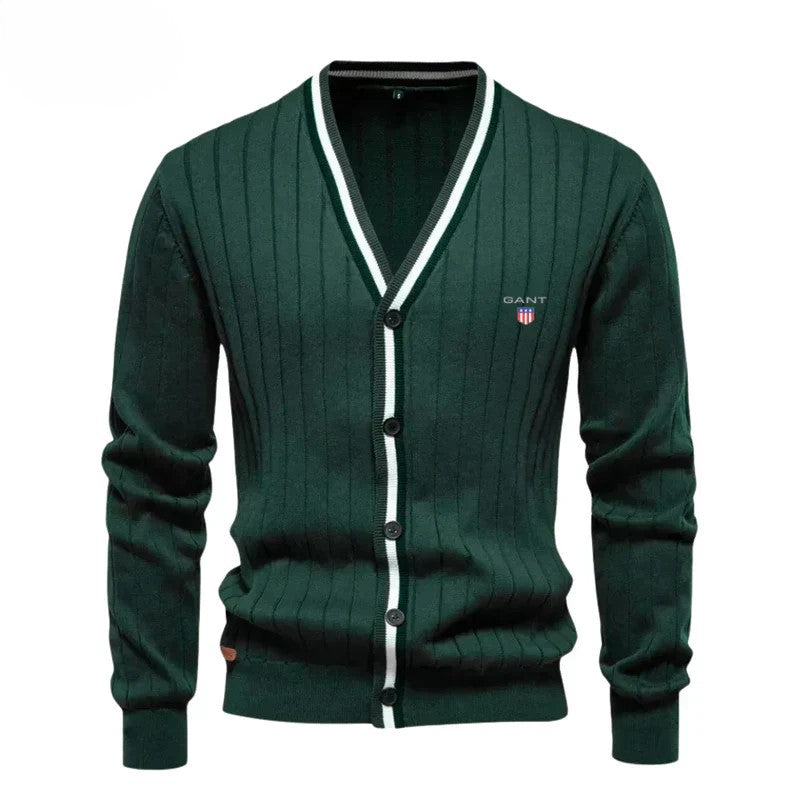 Tidlös Ribbad V-Hals Cardigan || Utrensningsrea