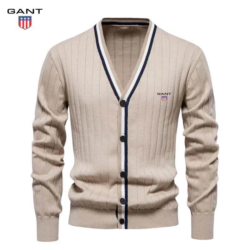 Tidlös Ribbad V-Hals Cardigan || Utrensningsrea