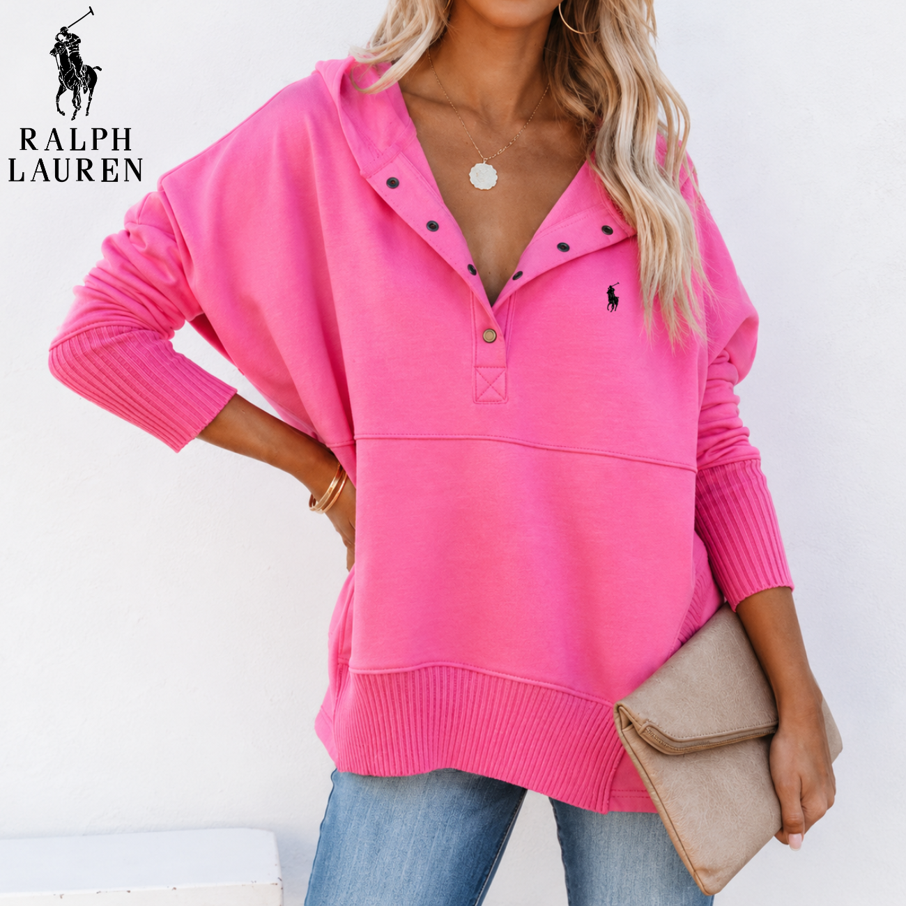 Oversized Snap-Neck Ribbad || Utförsäljning