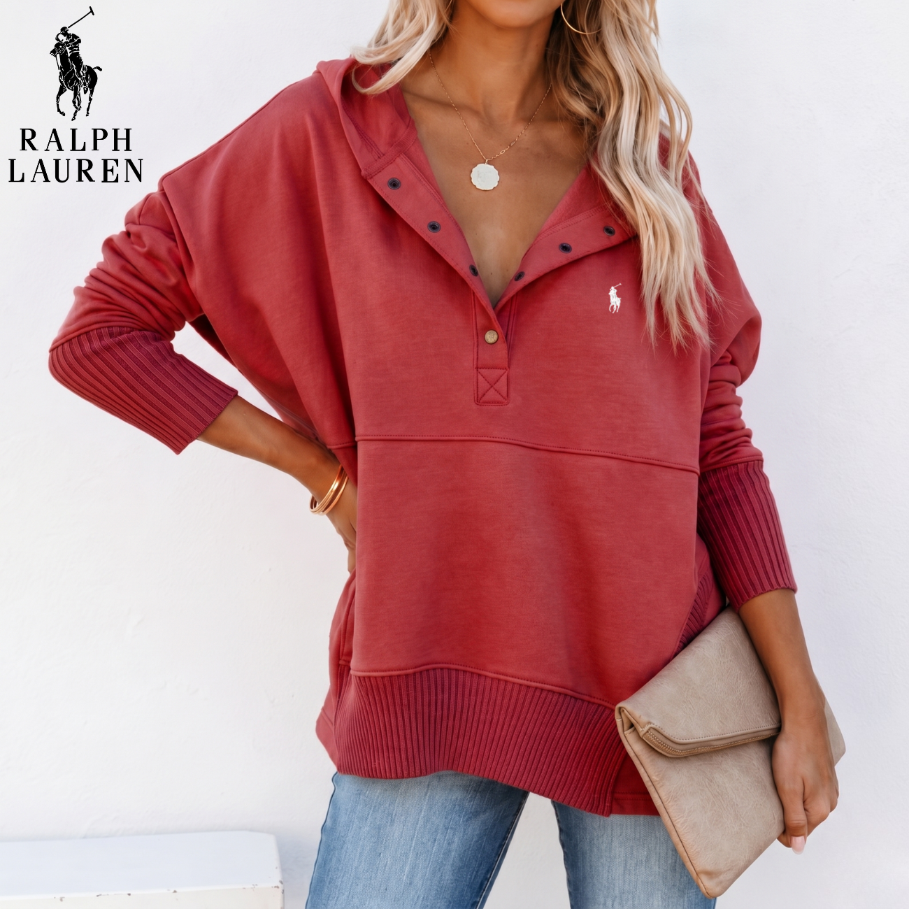 Oversized Snap-Neck Ribbad || Utförsäljning