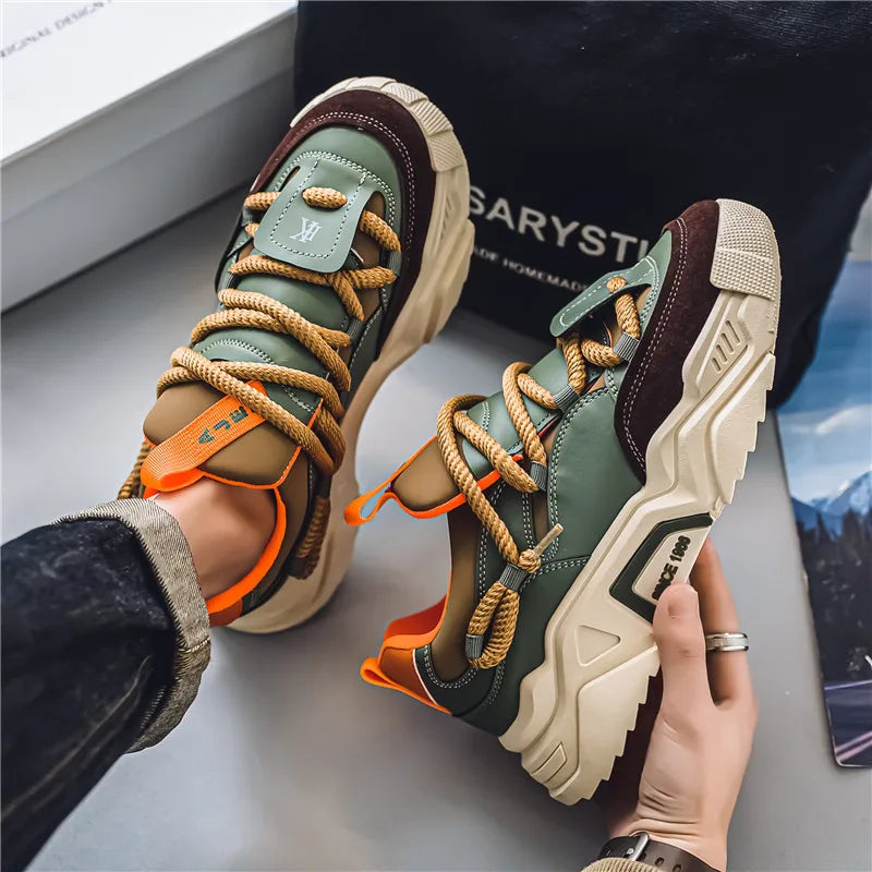 Rocco lädersneakers med lågt skaft