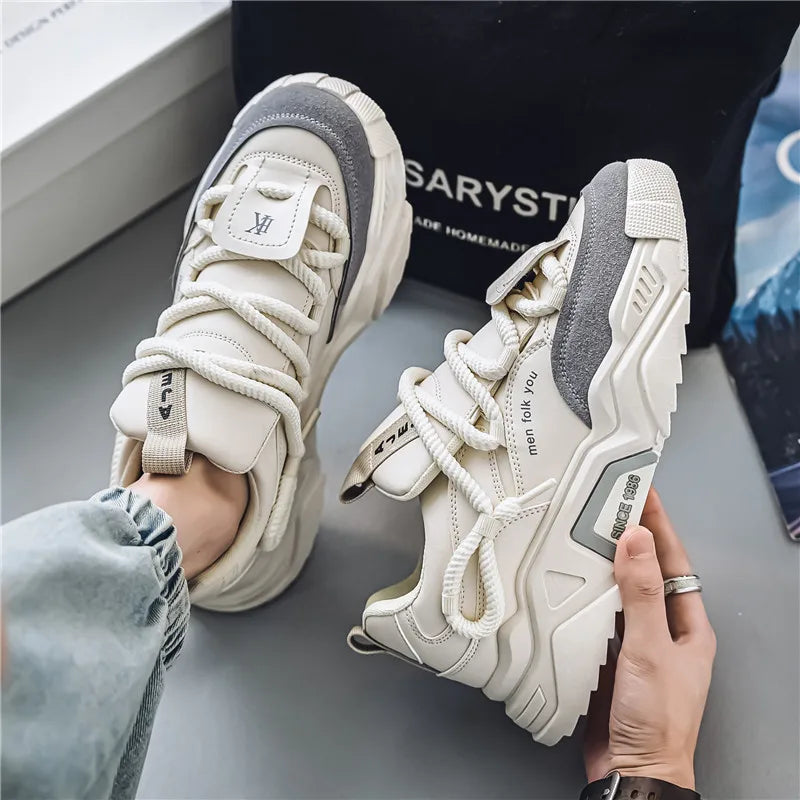 Rocco lädersneakers med lågt skaft