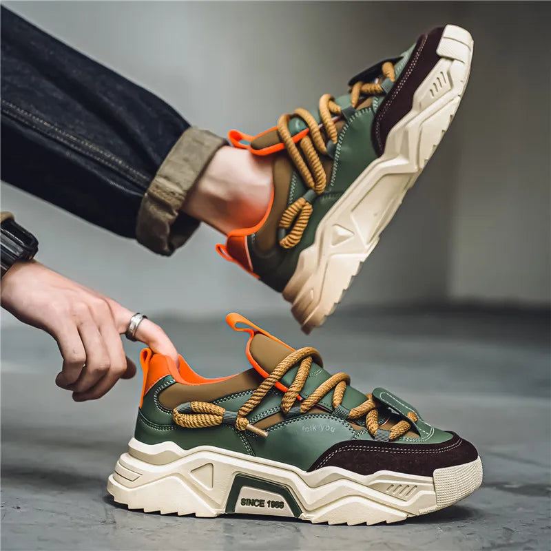Rocco lädersneakers med lågt skaft