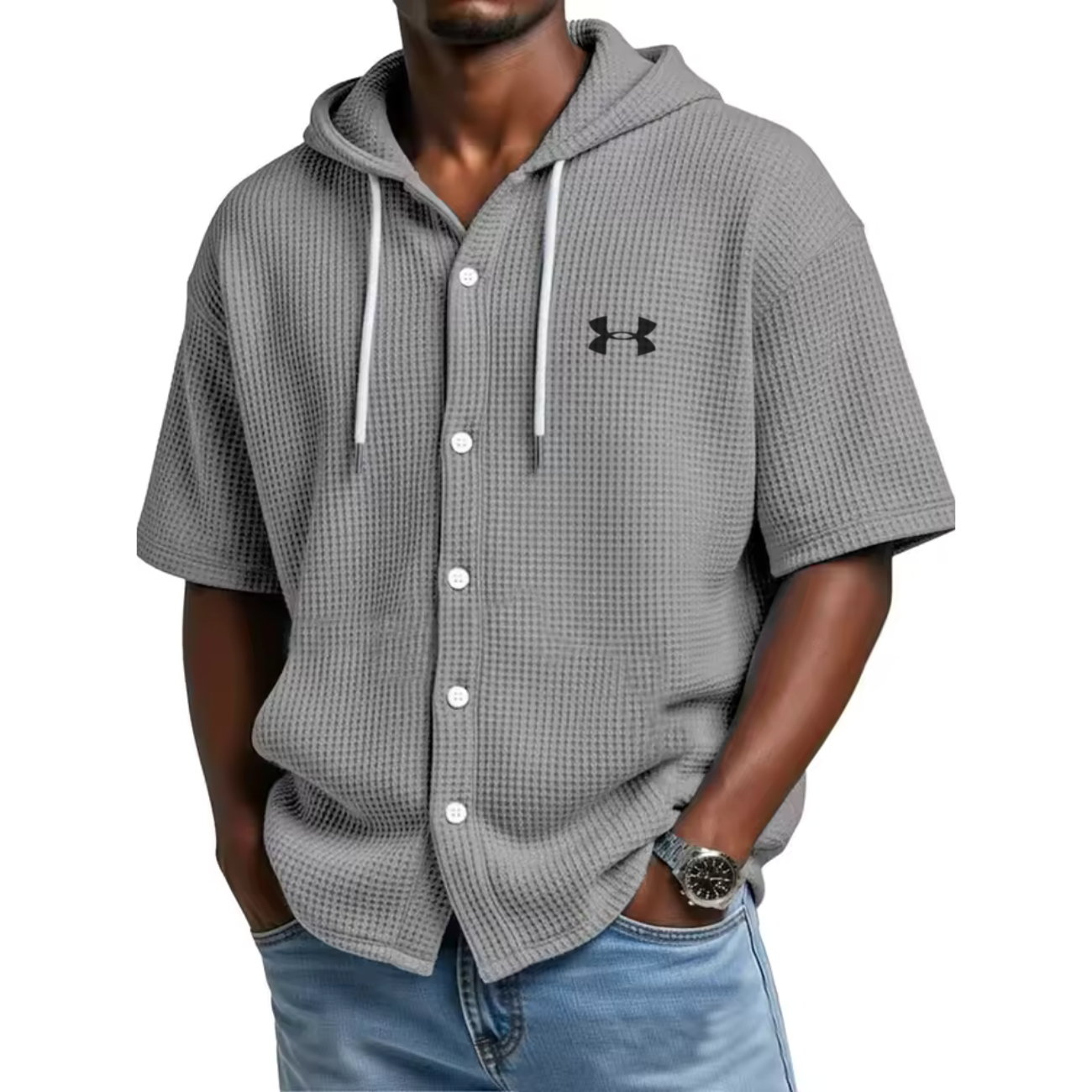 Waffelstickad Hybrid Performance Hoodie - Utförsäljning