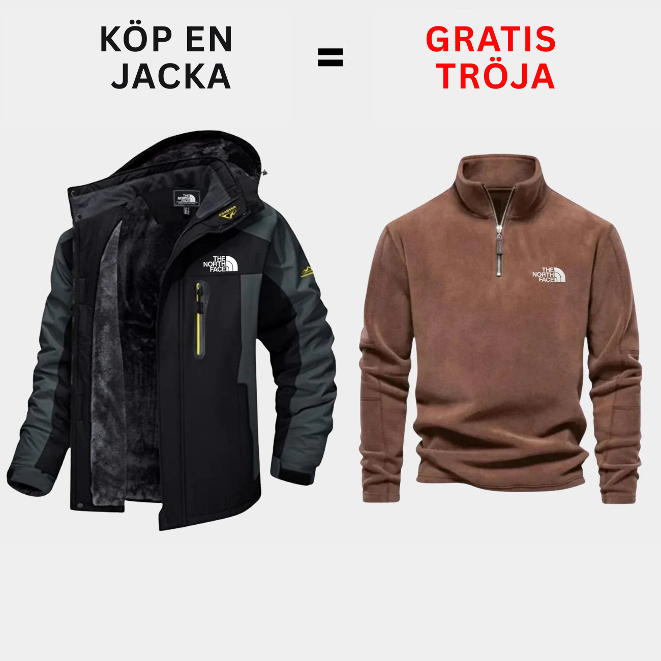Isolerad utomhusjacka + Gratis tröja — Erbjudande under begränsad tid