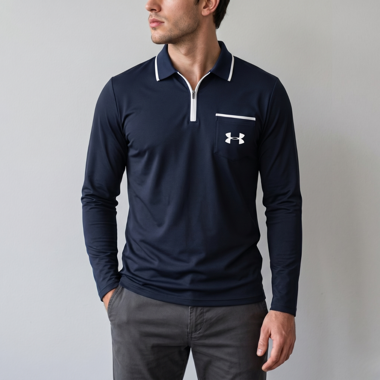 Quarter-Zip Långärmad Polo - Utförsäljning