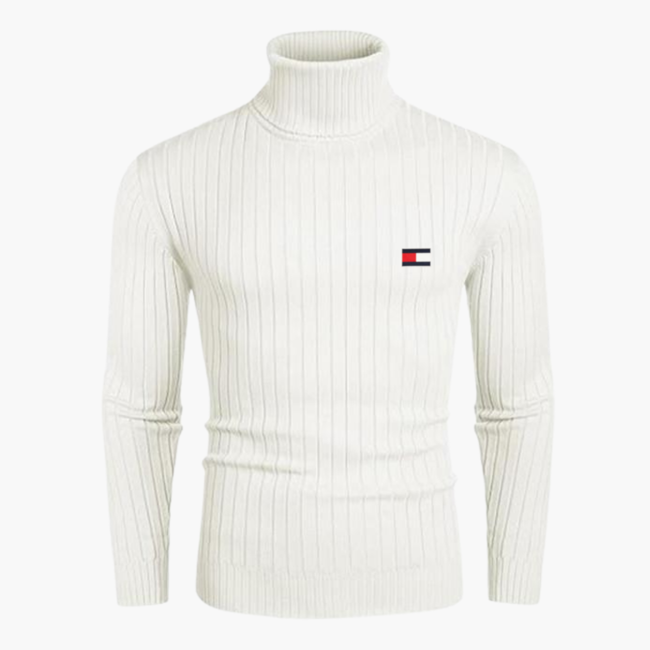 Slim-Fit Stickad Polokrage || Modern Comfort Collection