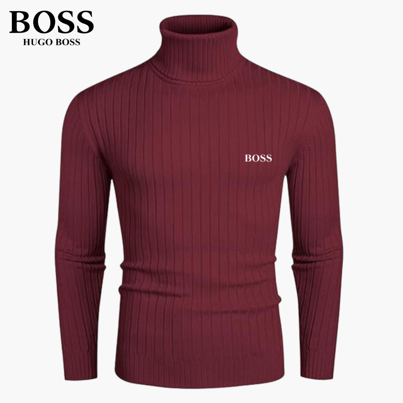 Slim-Fit Stickad Polokrage || Modern Comfort Collection
