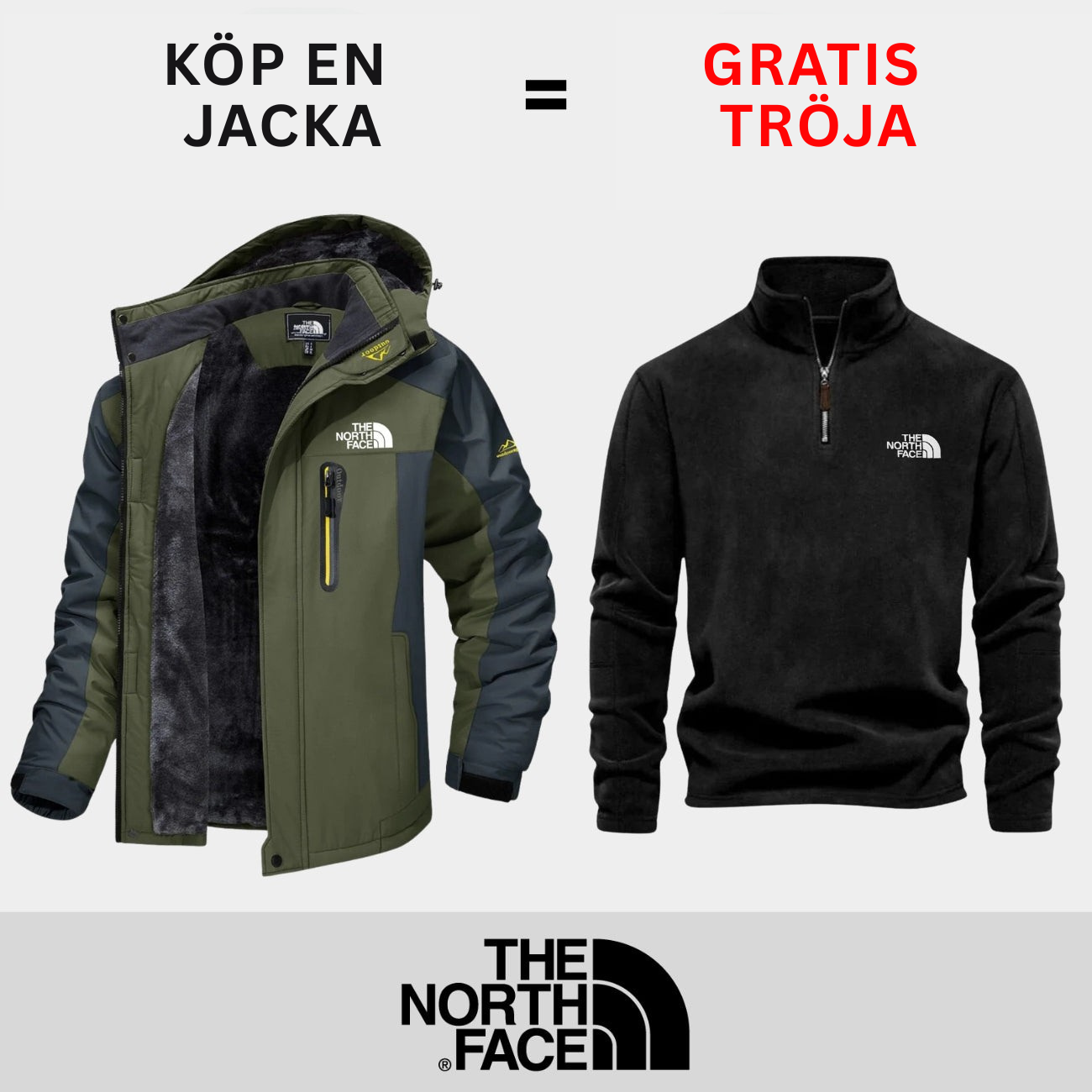 Isolerad utomhusjacka + Gratis tröja || Erbjudande under begränsad tid
