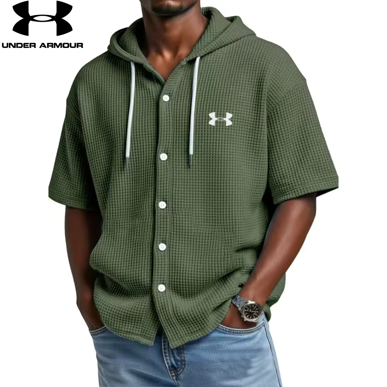 Waffelstickad Hybrid Performance Hoodie || Utförsäljning