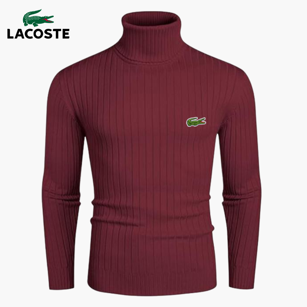 Slim-Fit Stickad Polokrage || Modern Comfort Collection